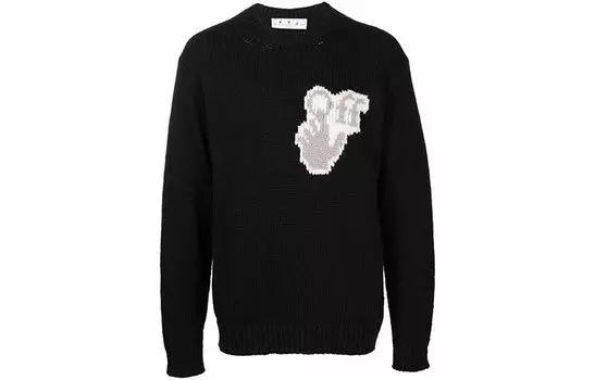 Свитер мужской Off-White с вышитым логотипом, черный