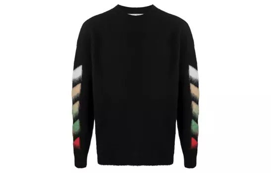Свитер мужской Off-White с принтом стрел, черный / белый