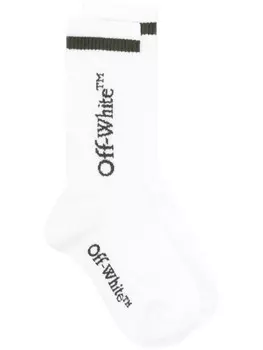 Off-White носки Line Mid Bookish в рубчик, белый