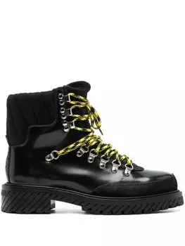 Off-White patent-leather ankle boots, черный