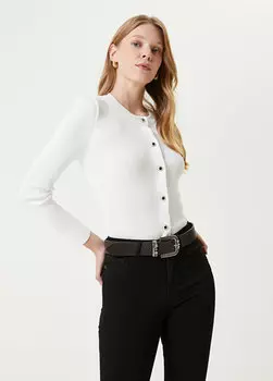 Off-white плотный кардиган в рубчик Beymen