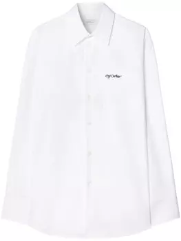 Off-White поплиновая рубашка College, белый