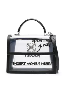 Off-White прозрачная сумка-тоут Jitney 2.8, нейтральный цвет