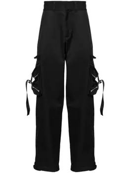 Off-White прямые брюки карго, черный