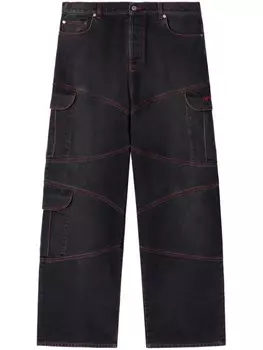 Off-White прямые джинсы Script Samurai, черный