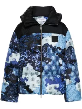 Off-White пуховик Camo, синий