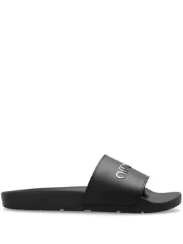 Off-White резиновые слайды, черный