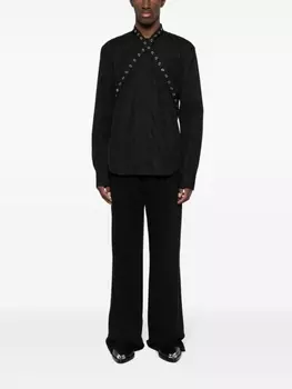 Off-White рубашка с люверсами, черный