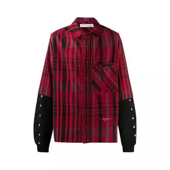 Off-White Рубашка в клетку Красная