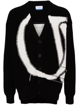 Off-White шерстяной кардиган, черный