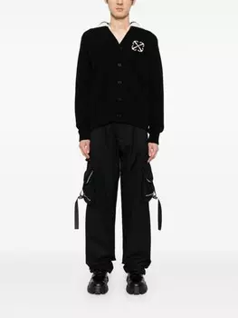 Off-White шерстяной кардиган, черный