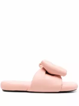 Off-White шлепанцы с бантами, розовый