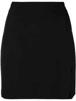 Off-White slogan-print miniskirt, черный