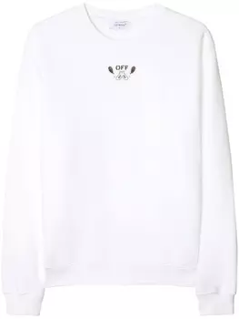 Off-White толстовка с вышивкой, белый