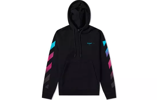 Толстовка Off-White, черный / розово-синий