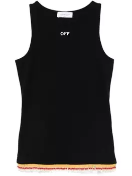 Off-White топ с бисером, черный