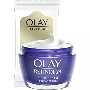 Olay Retinol 24 Ночной крем 50 мл + ежедневные очищающие салфетки для лица 5 в 1 7 шт.