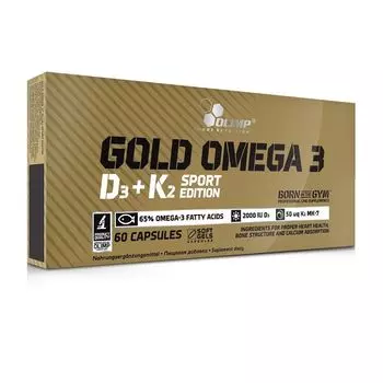 Olimp Gold Omega 3 D3 + K2 Sport Edition омега-3 жирные кислоты с витамином D3 и K2, 60 шт.