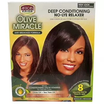 Olive Miracle Deep Conditioning No-Lye Relaxer Regular Kit - Упаковка из 8 шт African Pride
