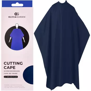 Olivia Garden, Cutting Cape, Водонепроницаемая парикмахерская накидка из экологического материала, Темно-синий