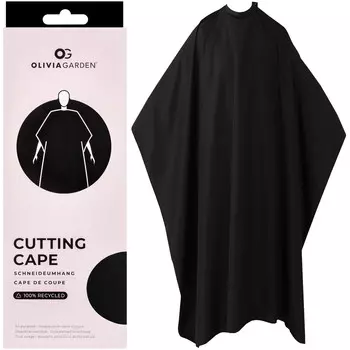 Olivia Garden, Cutting Cape, Водонепроницаемая парикмахерская накидка из экологического материала, Черный