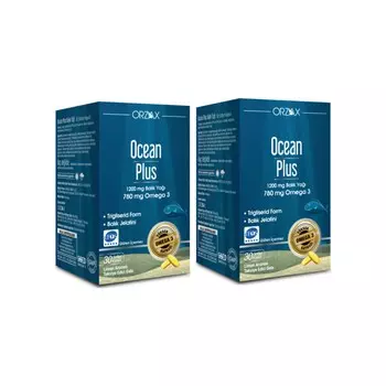 Омега-3 Ocean со вкусом лимона 1200 мг, 2 упаковки по 30 капсул
