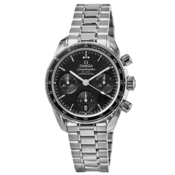 Omega Speedmaster Co-Axial Chronograph 38 мм Автоматические часы с черным циферблатом из стали унисекс