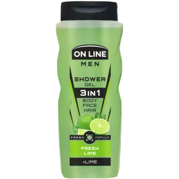 On Line Men Fresh Lime гель для душа 3в1 для мужчин, 410 мл