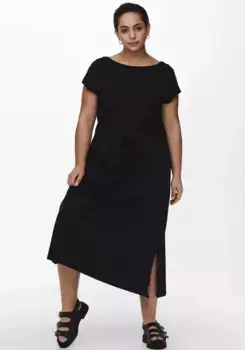 ONLY CARMAKOMA макси-платье "CARAPRIL LIFE SS STRING MAXI DRESS", черный