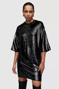 Опаловое платье AllSaints, черный