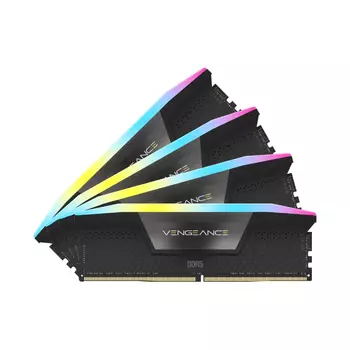 Оперативная память Corsair Vengeance RGB, 64 Гб DDR5 (4x16 Гб), 6000 МГц, CL36, CMH64GX5M4B6000C36, черный