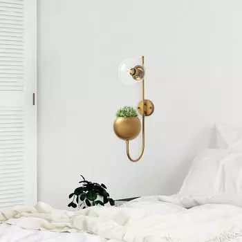 Opviq, Pot- Pot WAT, блестящий, золотой, бра, 15 х 23 х 61 см, металлический корпус