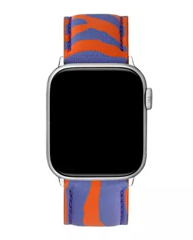 Оранжевый и фиолетовый ремешок Apple Watch из кожи зебры Aristocrazy, мультиколор