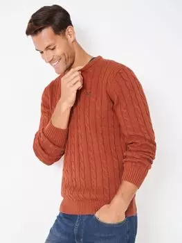 Органический джемпер с круглым вырезом Oarsman Crew Clothing, темно-оранжевый