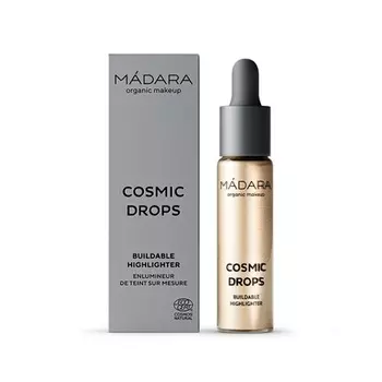 Органический хайлайтер MDARA для ухода за кожей Cosmic Drops, 1 обнаженная хромосфера, 135 мл, сыворотка с гиалуроном и алоэ, хайлайтер с ультратонкими минералами, сертификат Vegan Ecocert