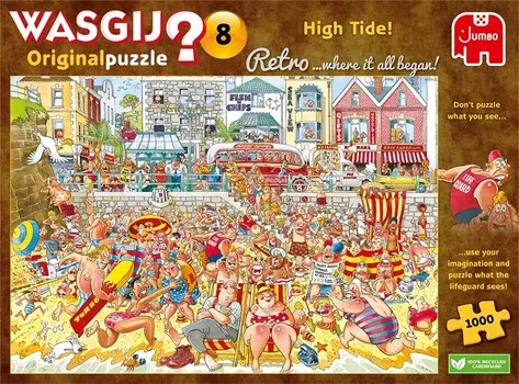 Оригинальная головоломка Wasgij Retro 8 High Tide для взрослых! Высокая волна 1000 шт.