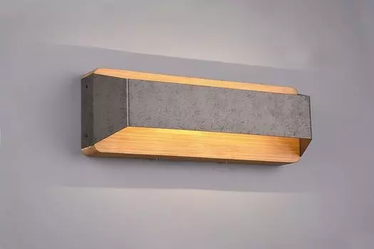 Освещение Armin LED настенный светильник, 35 x 12 см, регулируемый с помощью диммера, старинный никель-металл, деревянный элемент, 13,5 Вт lightling, серебро