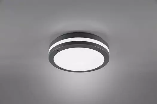 Освещение Skender LED уличный потолочный светильник, IP54, 30 см, высота: 9 см, антрацит, пластик, макс: 11 Вт lightling, серый