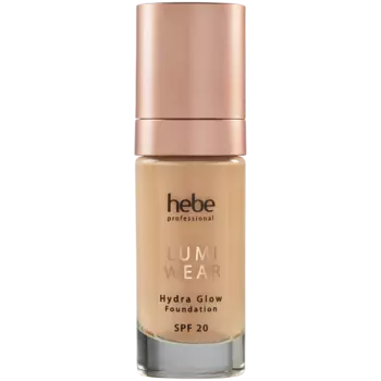 Осветляющая тональная основа для лица с spf20 6w миндаль, 32 мл Hebe Professional Lumi wear hydra glow foundation, цвет 6w almond