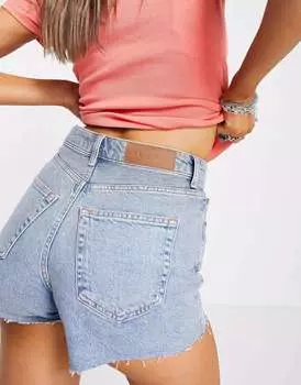 Отбеленные джинсовые шорты Mom Comfort из эластичного денима Topshop
