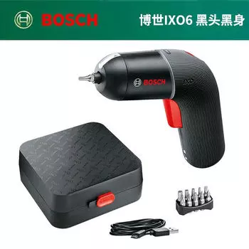 Отвертка электрическая Bosch IXO6 + насадки, черный