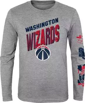 Outerstuff Молодёжная серая футболка с длинными рукавами Washington Wizards Parks & Wreck
