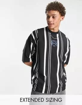 Oversize-футболка в темную полоску с принтом NYC ASOS DESIGN