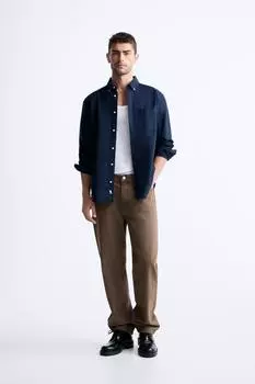 Оксфордская рубашка ZARA, темно-синий