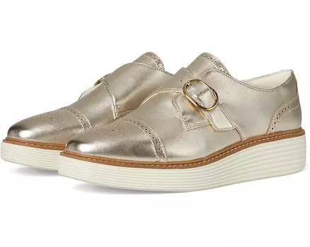 Оксфорды Cole Haan Originalgrand Platform Monk Strap Oxford, цвет Soft Gold Talca/Ivory