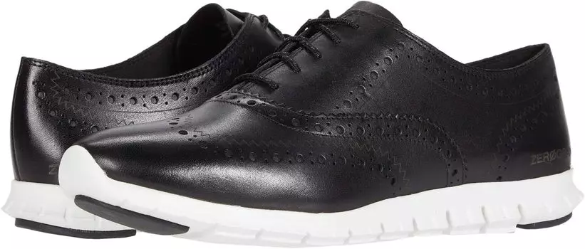 Оксфорды Zerogrand Wing Oxford Closed Hole Cole Haan, цвет Black Leather/Optic White