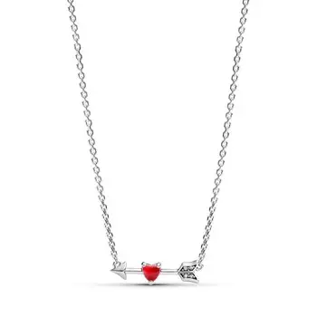 Ожерелье Pandora Arrow & Murano Glass Heart Necklace, покрытие - золото