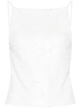 P.A.R.O.S.H. sequin-embellished open-back top, белый