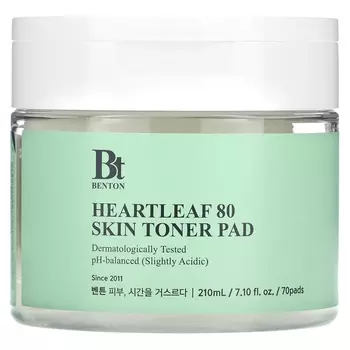Пэды Benton Heartleaf 80 Skin Toner Pad, 70 штук