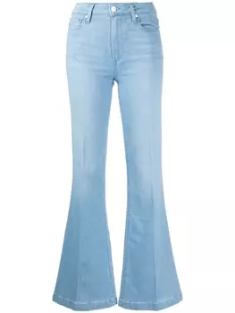 PAIGE logo-patch flared jeans, синий